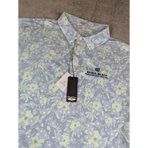 NWT Straight Down Polo Shirt Mens XL Performance Geometric Floral Golf Stretch